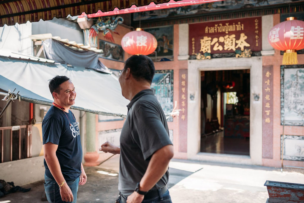 Talking to my teacher in Bangkok